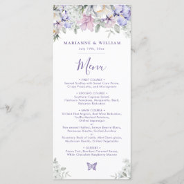 Menú Romántico Delicate Floral Lavanda Boda Cena