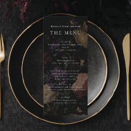 Menú Romántico Moody Dark Flowe Boda Bridal Shower