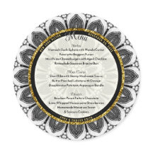 Ronda de Mandala de Boda Sunflower Black White Gol