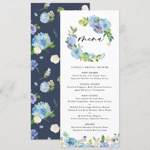 Menú Rosa azul e ducha de novia de Hydrangea Wreath