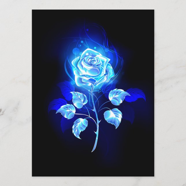 Menú Rosa azul en llamas (Anverso)