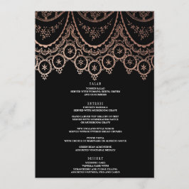 Menú Rosa Boda de encaje delgado dorado