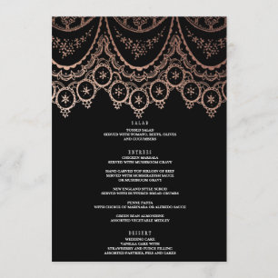Menú Rosa Boda de encaje delgado dorado