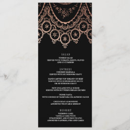 Menú Rosa Boda de encaje delgado dorado