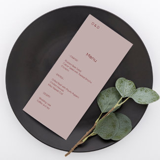 Menú Rosa con polvo minimalista