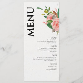 Menú Rosa de acuarela y Boda follárico