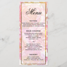 Menú rosa de Rosas de acuarela