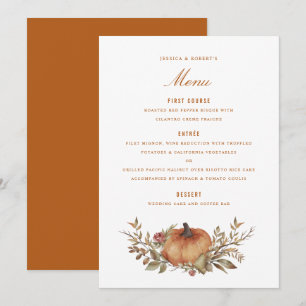 Menú Rosa Dusty Sage Rust Ball Wedding