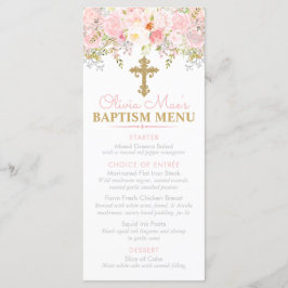 Menú Rosa Jardín Chica Baptism Personalizado