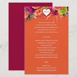 Menú Rosa naranja y rosa
