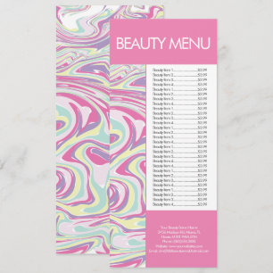 Menú Rosa Patrón Líquido de Maquillaje de Belleza 