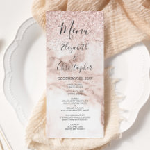 Rosa Purpurina de Mármol de Oro Boda elegante