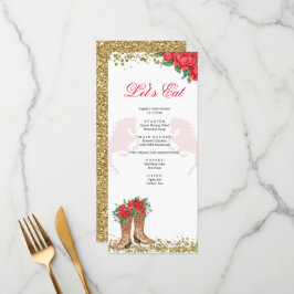 Menú Rosa Rojo Mexicano Mis Quince