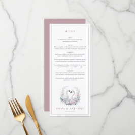 Menú Rosa romántico Swan Couple Boda