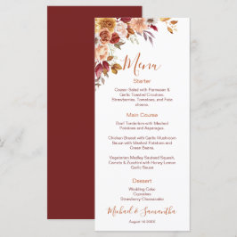 Menú Rosa Rústica y Crisantemo Boda de Otoño