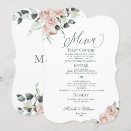 Menú Rosa seco Eucalyptus Boda Floral