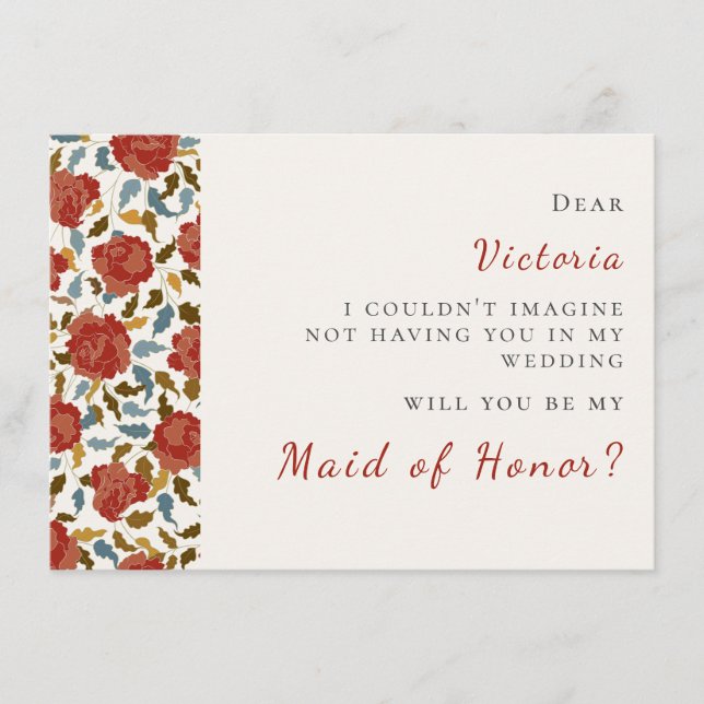 Menú Rosa silvestre Petals florales Boda de asuntos de  (Anverso)