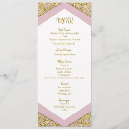 Menú Rosa Sonrojado Chic Dorado Brillo Escamas Glam Bod