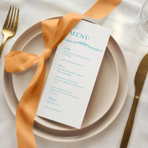 Menú Rosa Trepadora Turquesa Cresta Cena de Boda