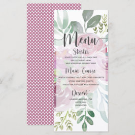 Menú Rosa y Boda de Borgoña de una acuarela rústica