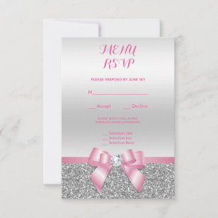 Menú rosado romántico de la boda del purpurina del