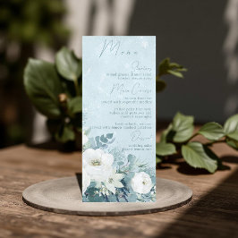 Menú Rosas Blancas Hellebores Eucalipto Plateado Boda