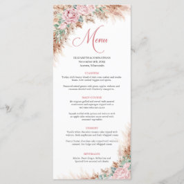 Menú Rosas boho ruidosos Verdor y pampas hierba