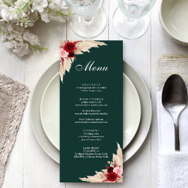 Menú Rosas Borgoña Boho y Hierba de las Pampas