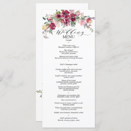 Menú Rosas de las acuarelas borgoñosas y rubias