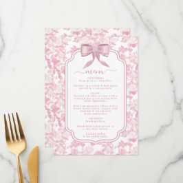 Menú Rosas Florales Blancas Rosadas Chinoiserie Ducha B