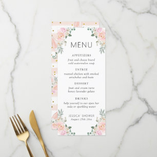 Menú Rosas rosadas y ducha de novia con rosas