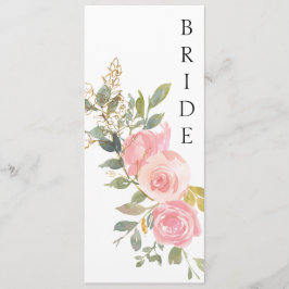 Menú Rótulo de cáscara floral rosa Rubor de color de ag