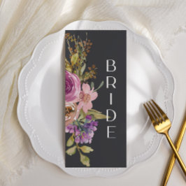 Menú Rótulo del Boda floral rosado rosado rosado