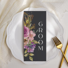 Menú Rótulo del Boda floral rosado rosado rosado