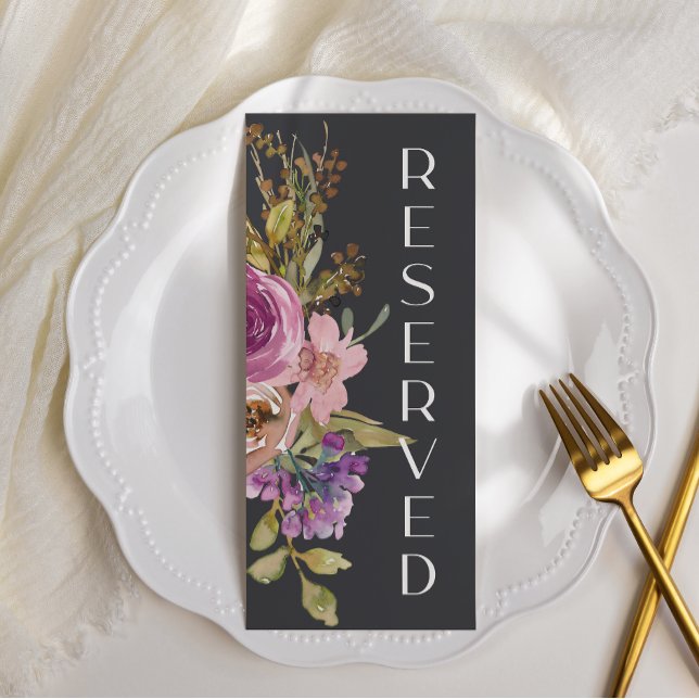 Menú Rótulo del Boda floral rosado rosado rosado (Subido por el creador)