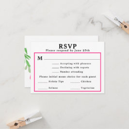 Menú RSVP Boda Tarjeta de dirección de devolución 