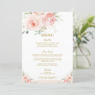 Menú Rubor Floral Gold Bridal Baby Shower