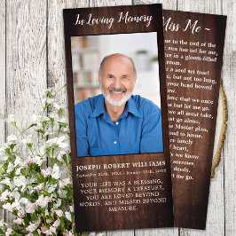 Menú Rustic Country Memorial Poem Funeral Prayer Card