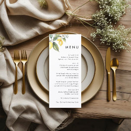 Menú Rustic Elegant Minimal Lemon Garden Wedding 