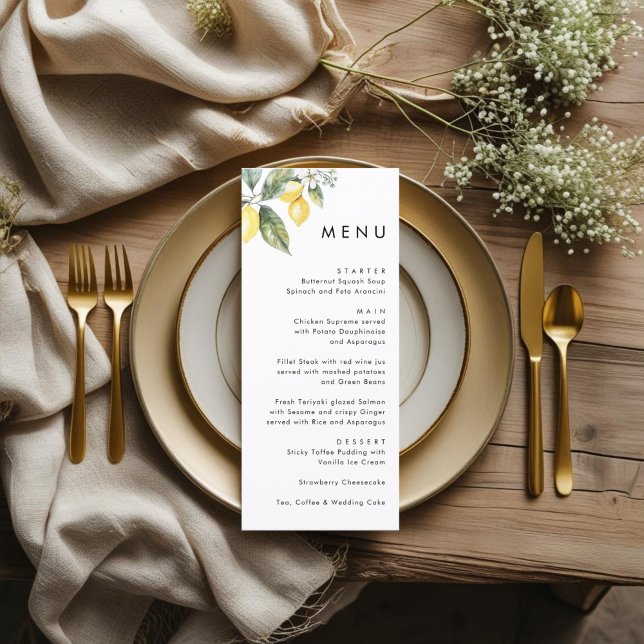 Menú Rustic Elegant Minimal Lemon Garden Wedding  (Subido por el creador)