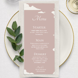 Menú Rustic Pink Minimal tema de la nube ducha bebé