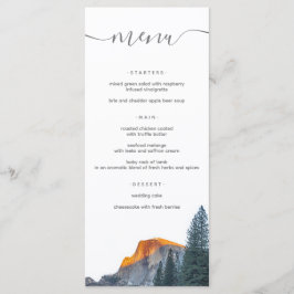 Menú Rustic Yosemite Half Dome Sunset Wedding