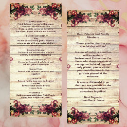 Menú Rústico Rosas de Woodland Boda de campo en Borgoña