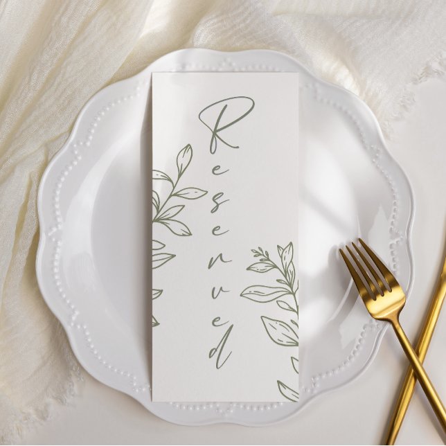 Menú Sage Boho Flor Sencillo Asiento Reservado (Subido por el creador)