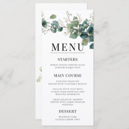 Menú Sage Green Eucalyptus Elegant Boho Wedding