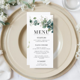 Menú Sage Green Eucalyptus Elegant Boho Wedding