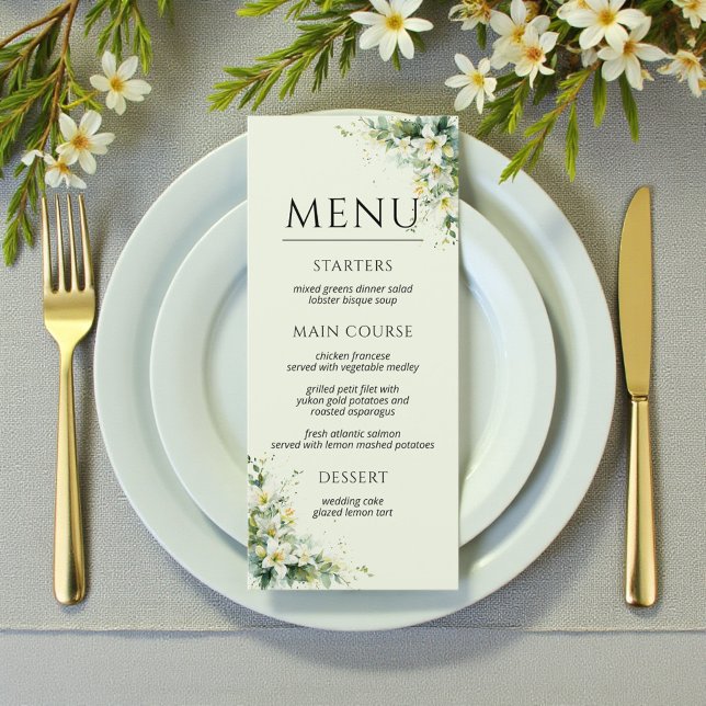 Menú Sage Green Lily Valley Floral Wedding (Sage Green Lily Valley Floral Wedding Menu)