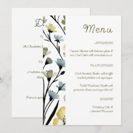 Menú Sage Green & Soft Yellow Botanical Wedding
