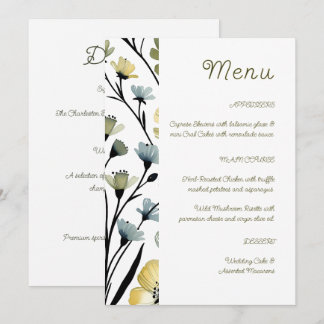 Menú Sage Green & Soft Yellow Botanical Wedding