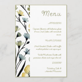 Menú Sage Green & Soft Yellow Botanical Wedding